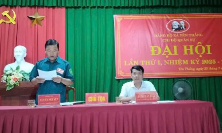Chi bộ quân sự xã Yên Thắng tổ chức Đại hội lần thứ nhất nhiệm kỳ 2025 - 2030